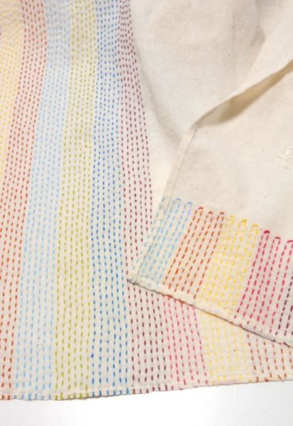 画像2: レインボー・ストール（生成り） (2)