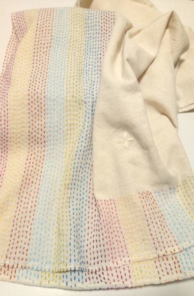 画像3: レインボー・ストール（生成り） (3)