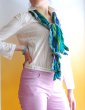 画像1: 100%Silk Sari Shawl *Blue* (1)