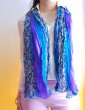 画像3: 100%Silk Sari Shawl *Blue* (3)