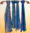 画像4: 100%Silk Sari Shawl *Blue* (4)