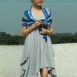 画像2: Large_100%Silk Sari Shawl *Blue* (2)